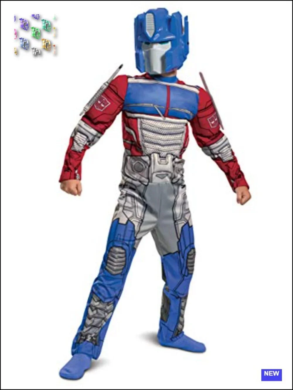 Kids Transformers Muscle Costume with Mask, One Piece, Halloween Outfit